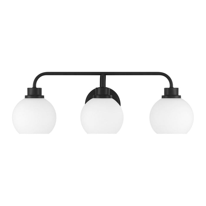 Meridian M80081MBK Three Light Bathroom Vanity, Matte Black