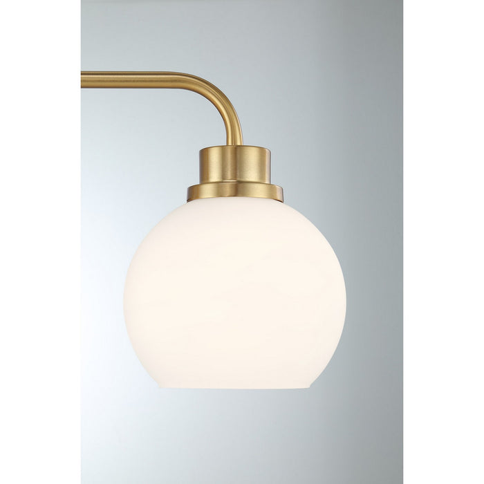 Meridian M80081NB Three Light Bathroom Vanity, Natural Brass