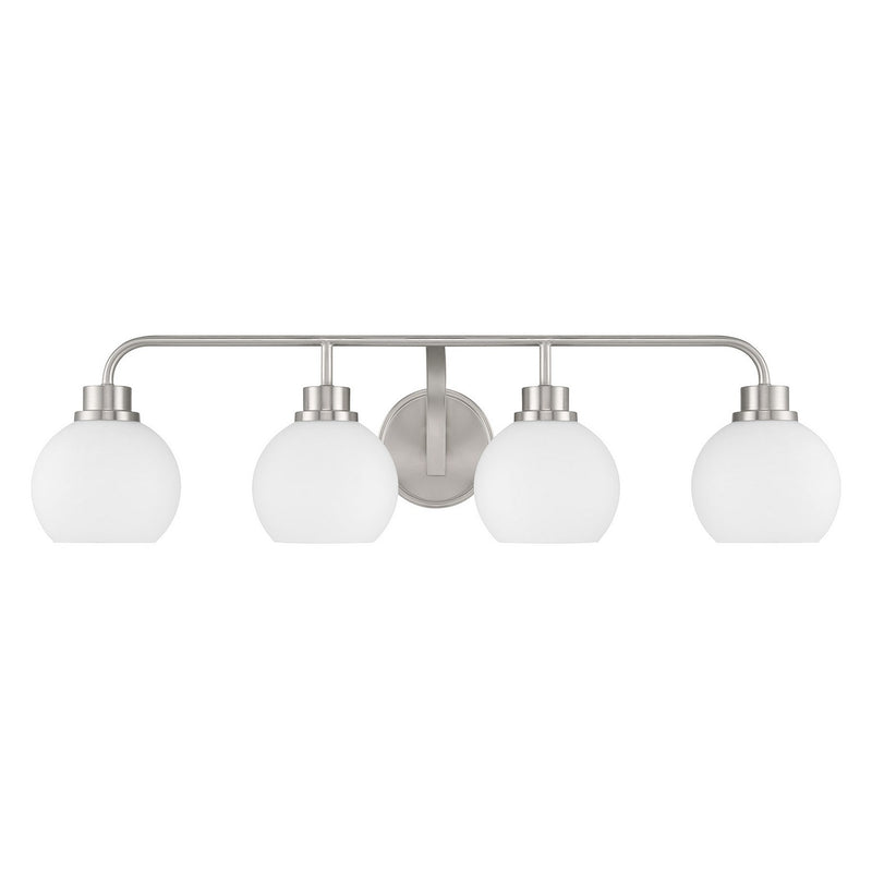 Meridian M80082BN Four Light Bathroom Vanity, Brushed Nickel