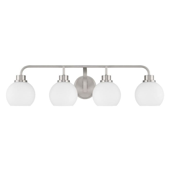 Meridian M80082BN Four Light Bathroom Vanity, Brushed Nickel
