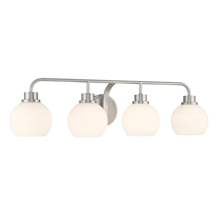 Meridian M80082BN Four Light Bathroom Vanity, Brushed Nickel