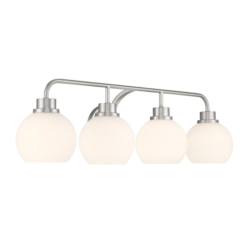 Meridian M80082BN Four Light Bathroom Vanity, Brushed Nickel