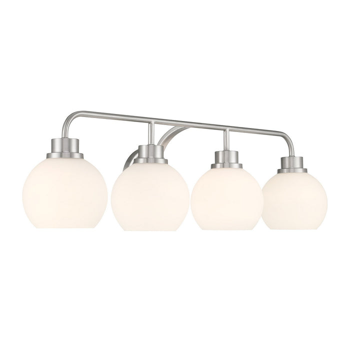 Meridian M80082BN Four Light Bathroom Vanity, Brushed Nickel