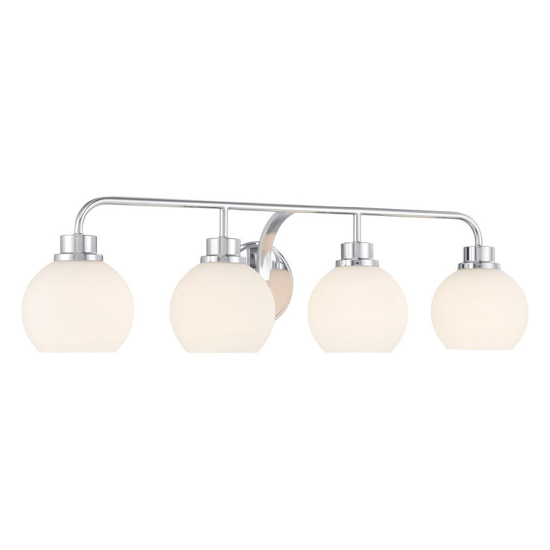 Meridian M80082CH Four Light Bathroom Vanity, Chrome