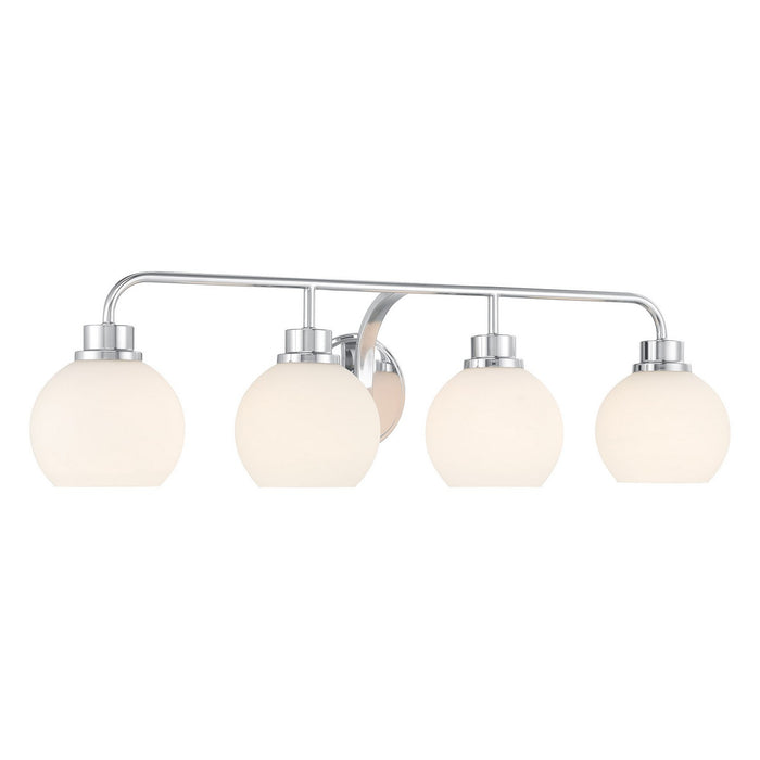 Meridian M80082CH Four Light Bathroom Vanity, Chrome