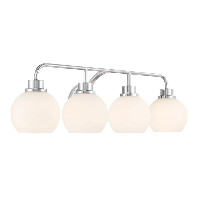Meridian M80082CH Four Light Bathroom Vanity, Chrome
