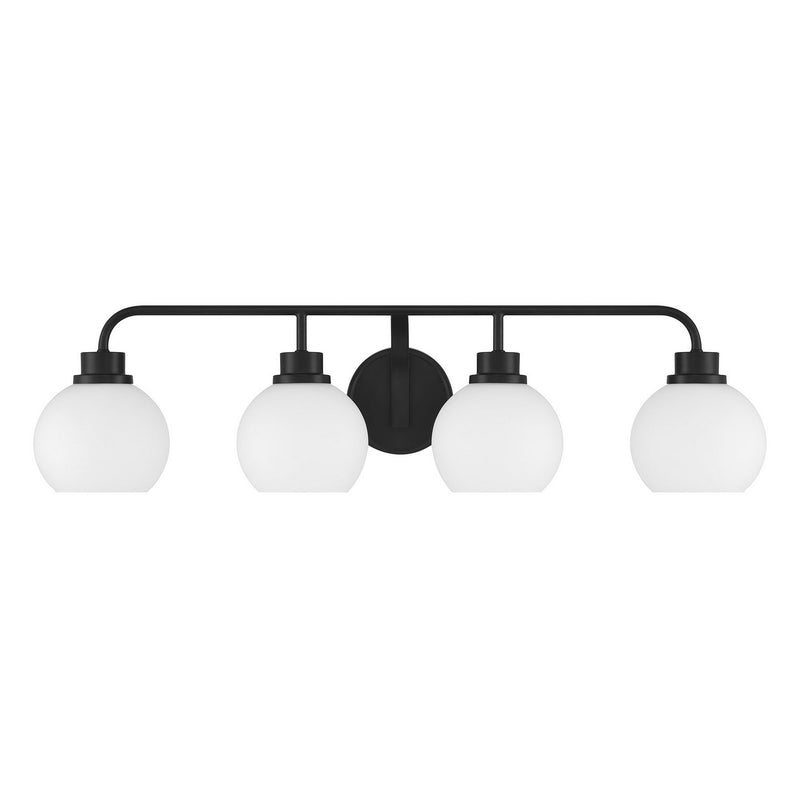 Meridian M80082MBK Four Light Bathroom Vanity, Matte Black