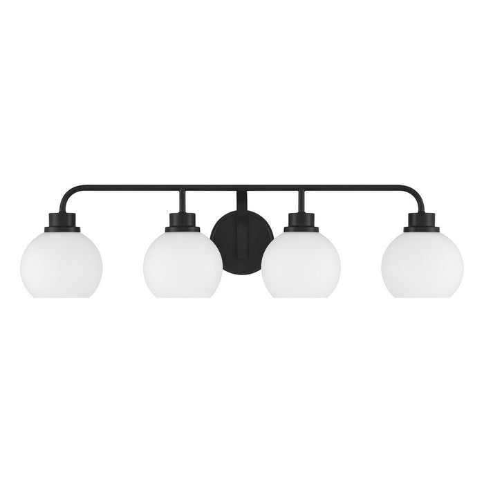Meridian M80082MBK Four Light Bathroom Vanity, Matte Black