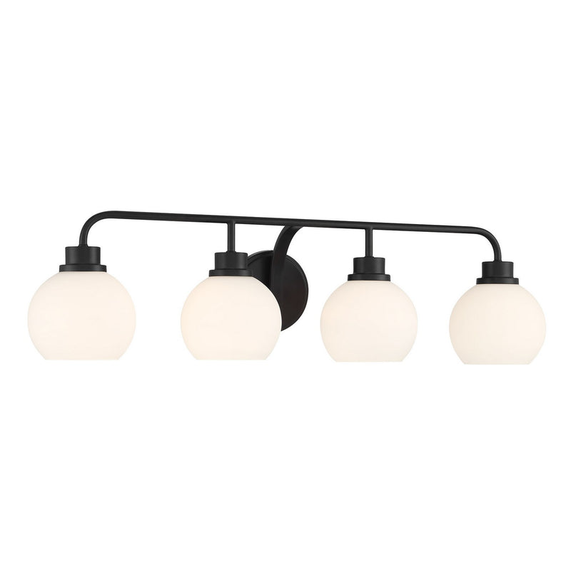 Meridian M80082MBK Four Light Bathroom Vanity, Matte Black