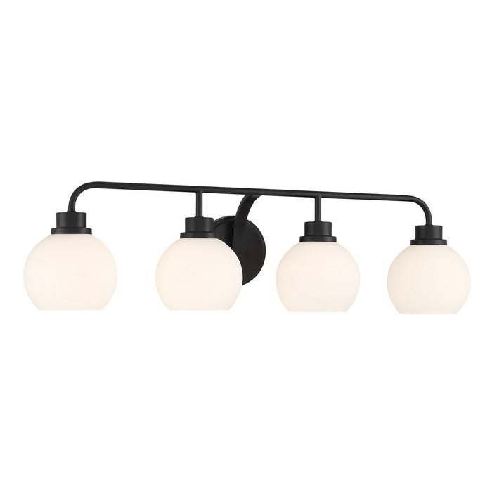 Meridian M80082MBK Four Light Bathroom Vanity, Matte Black