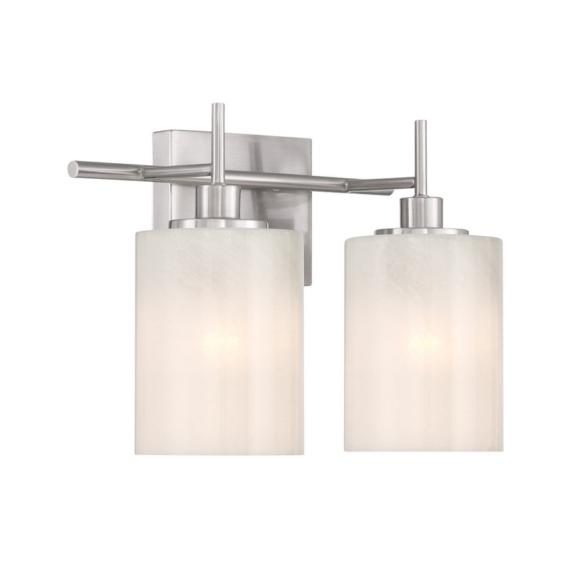 Meridian M80083BN Two Light Bathroom Vanity, Brushed Nickel