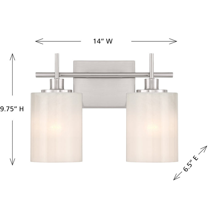 Meridian M80083BN Two Light Bathroom Vanity, Brushed Nickel
