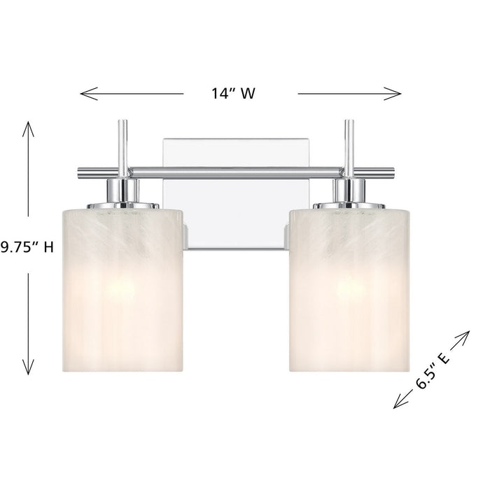 Meridian M80083CH Two Light Bathroom Vanity, Chrome
