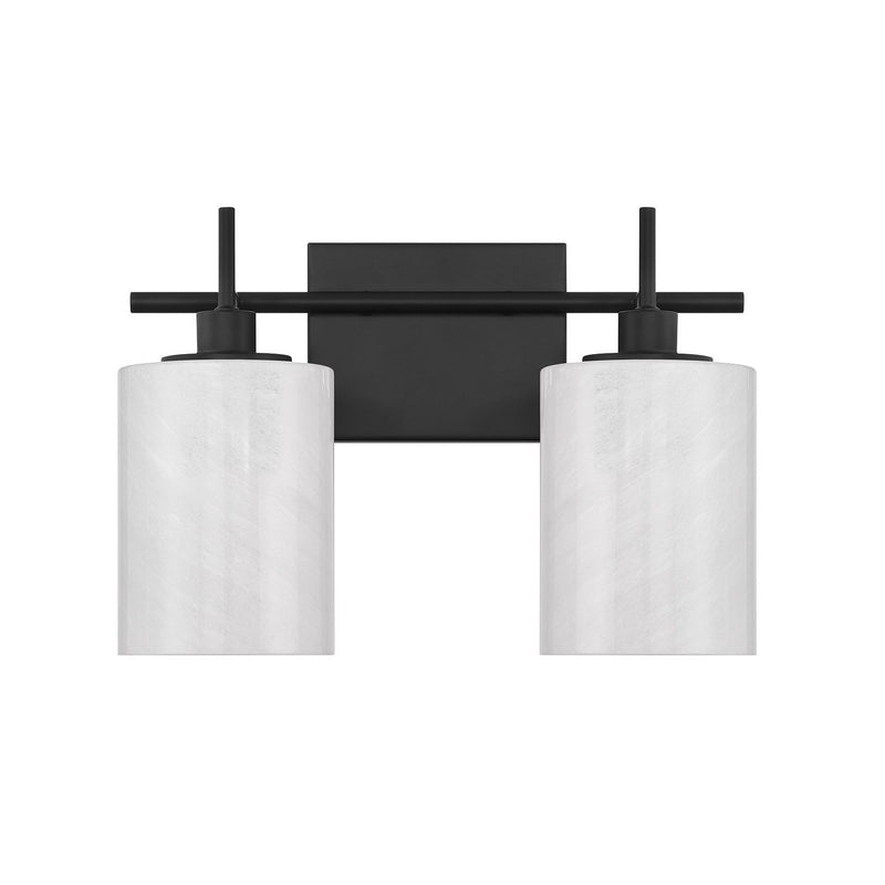 Meridian M80083MBK Two Light Bathroom Vanity, Matte Black