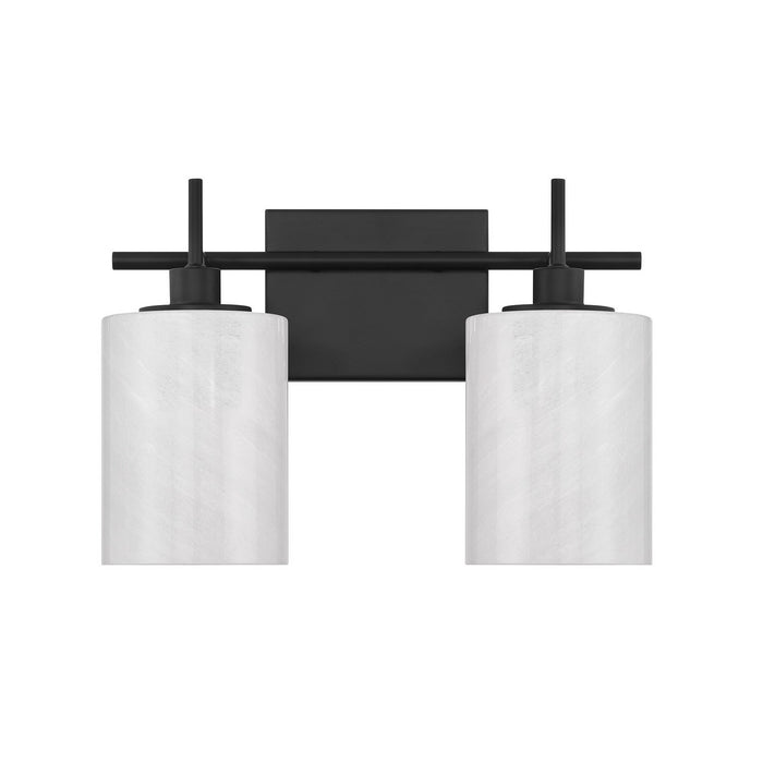 Meridian M80083MBK Two Light Bathroom Vanity, Matte Black