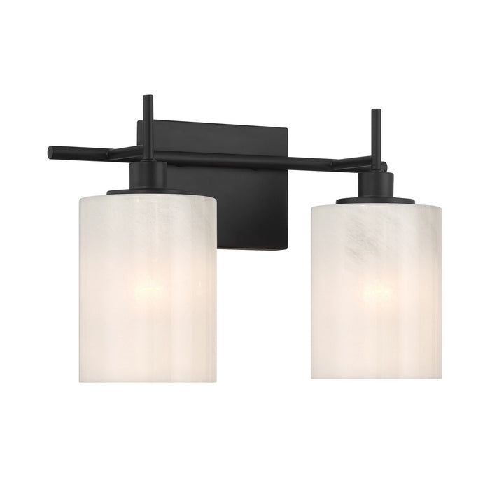 Meridian M80083MBK Two Light Bathroom Vanity, Matte Black