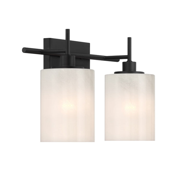 Meridian M80083MBK Two Light Bathroom Vanity, Matte Black