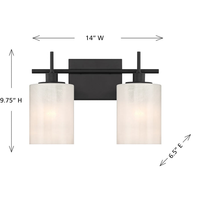 Meridian M80083MBK Two Light Bathroom Vanity, Matte Black