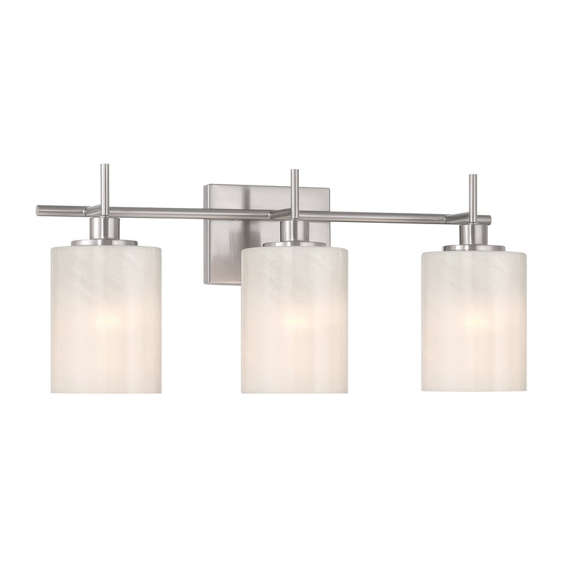 Meridian M80084BN Three Light Bathroom Vanity, Brushed Nickel