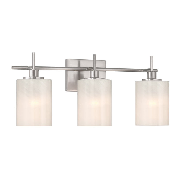 Meridian M80084BN Three Light Bathroom Vanity, Brushed Nickel
