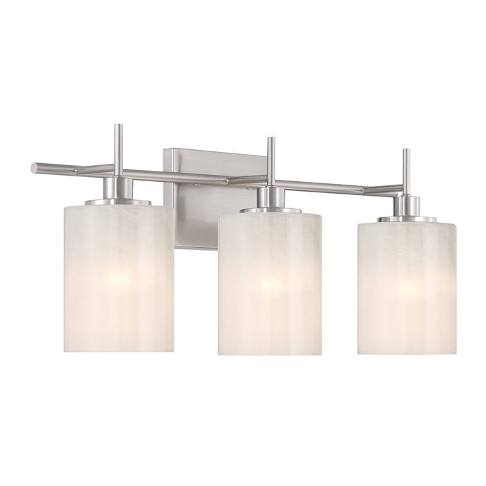 Meridian M80084BN Three Light Bathroom Vanity, Brushed Nickel