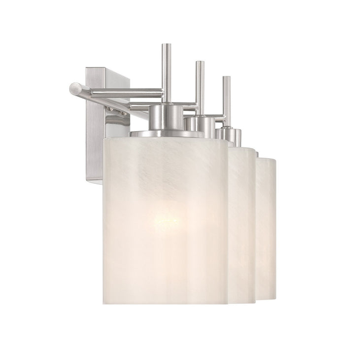 Meridian M80084BN Three Light Bathroom Vanity, Brushed Nickel