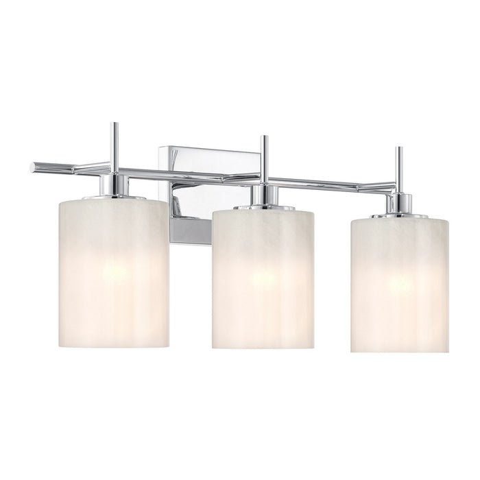 Meridian M80084CH Three Light Bathroom Vanity, Chrome