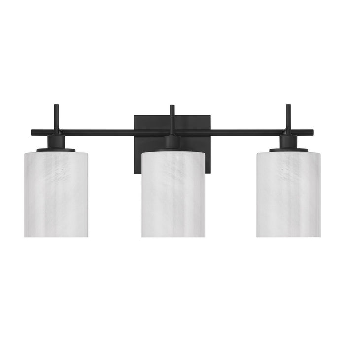 Meridian M80084MBK Three Light Bathroom Vanity, Matte Black