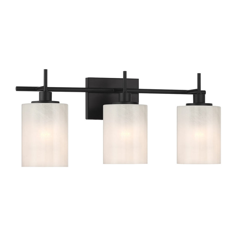 Meridian M80084MBK Three Light Bathroom Vanity, Matte Black