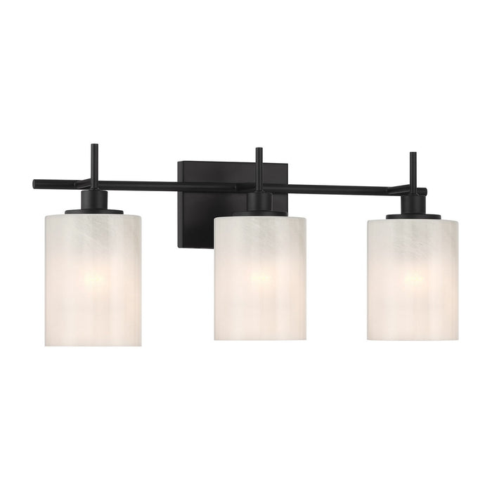 Meridian M80084MBK Three Light Bathroom Vanity, Matte Black