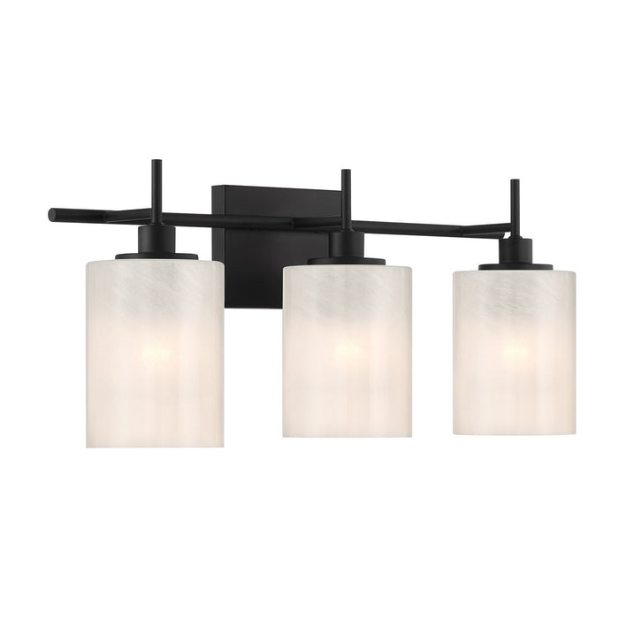 Meridian M80084MBK Three Light Bathroom Vanity, Matte Black