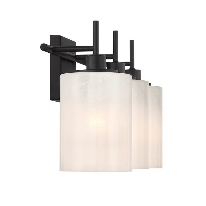 Meridian M80084MBK Three Light Bathroom Vanity, Matte Black