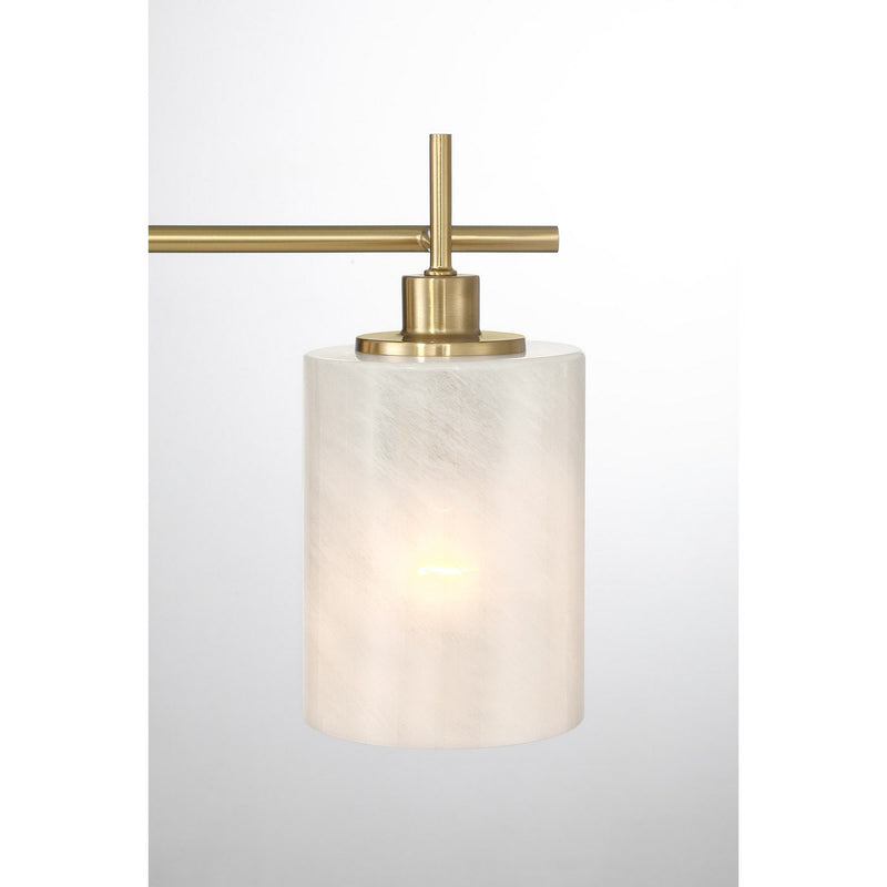 Meridian M80084NB Three Light Bathroom Vanity, Natural Brass