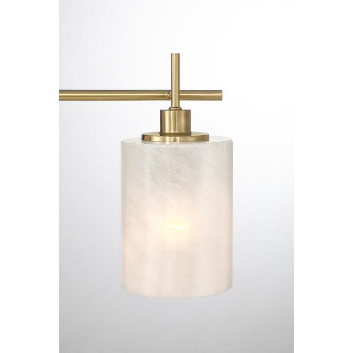 Meridian M80084NB Three Light Bathroom Vanity, Natural Brass
