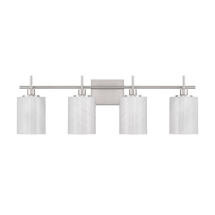 Meridian M80085BN Four Light Bathroom Vanity, Brushed Nickel