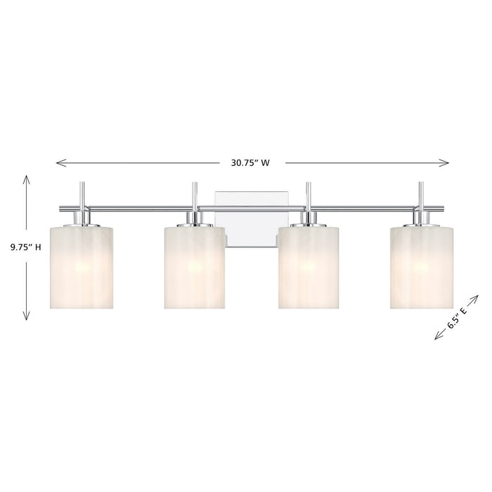 Meridian M80085CH Four Light Bathroom Vanity, Chrome