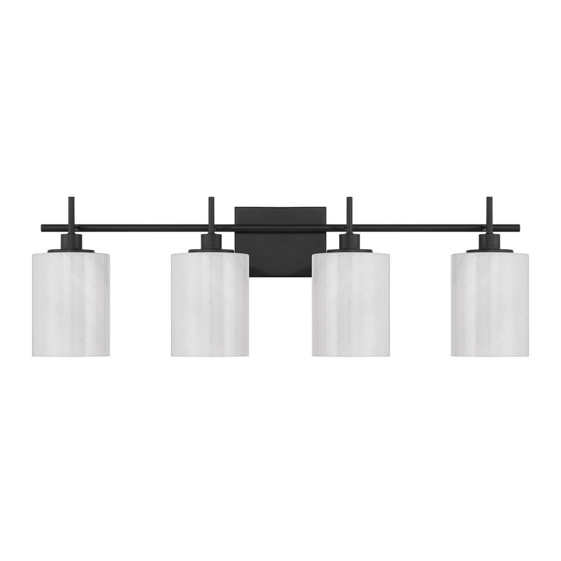 Meridian M80085MBK Four Light Bathroom Vanity, Matte Black