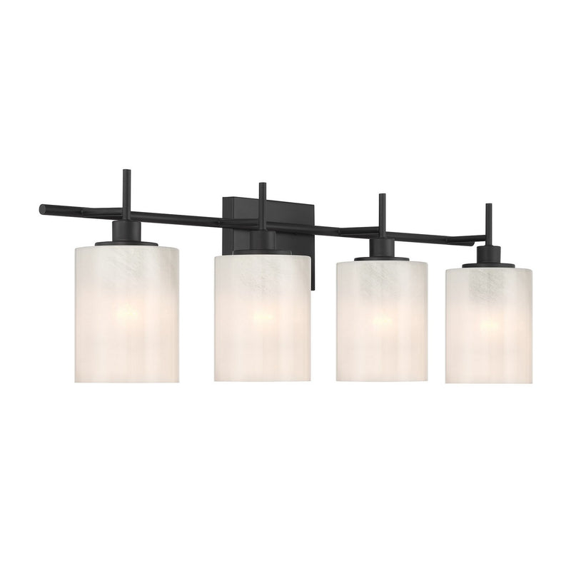 Meridian M80085MBK Four Light Bathroom Vanity, Matte Black