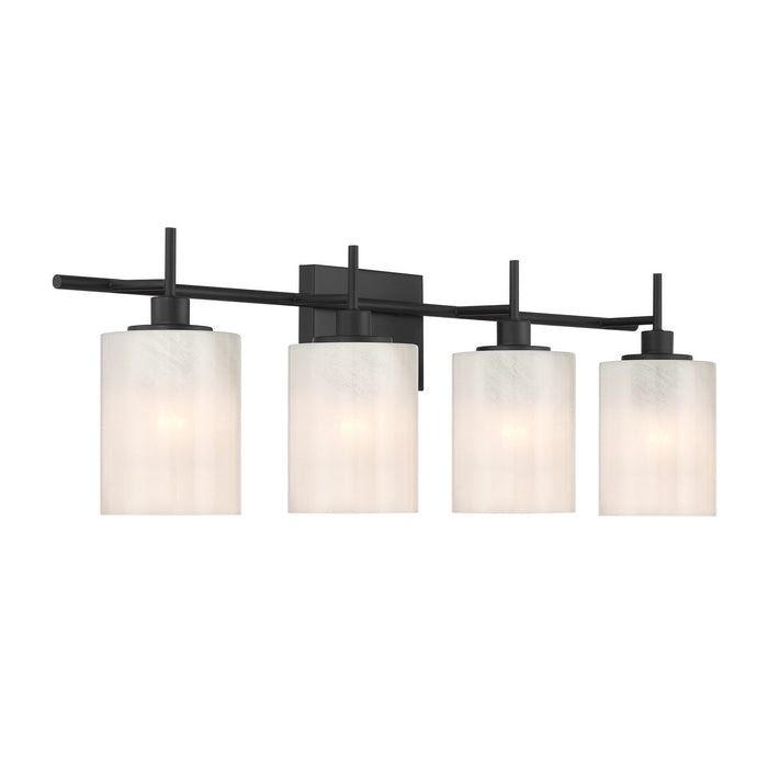 Meridian M80085MBK Four Light Bathroom Vanity, Matte Black