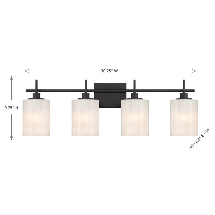 Meridian M80085MBK Four Light Bathroom Vanity, Matte Black