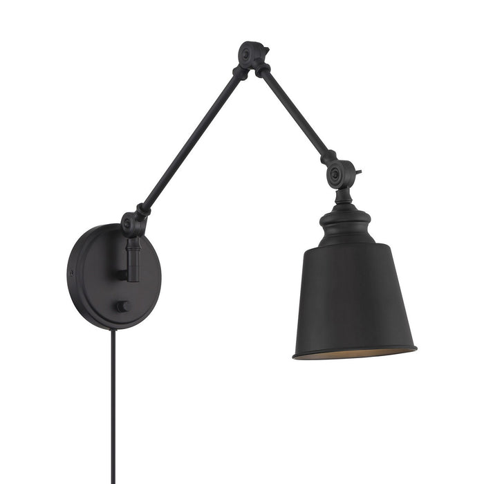Meridian M90089MBK One Light Wall Sconce (Set of 2), Matte Black