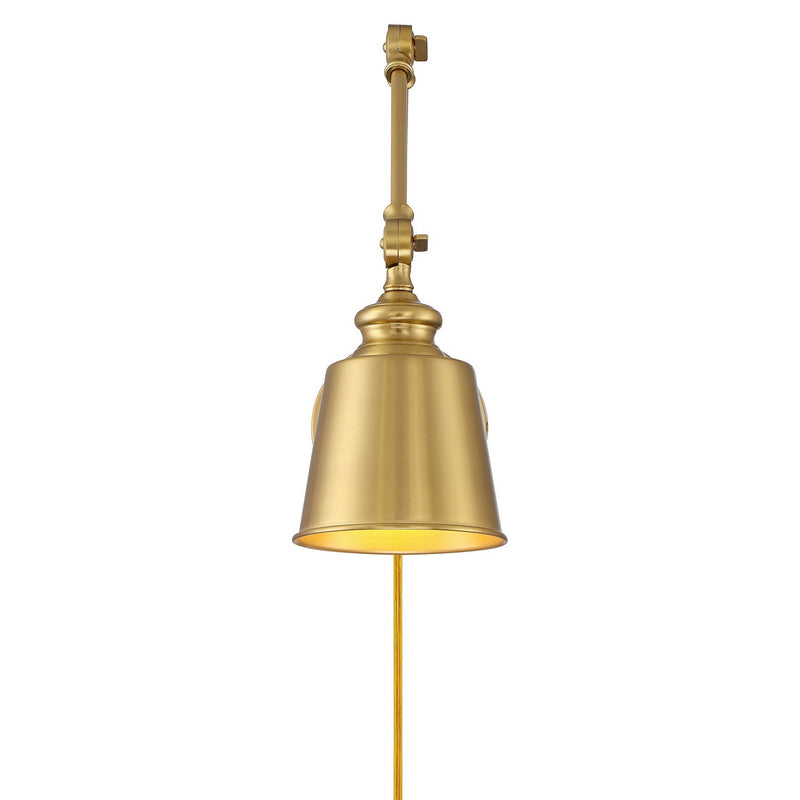 Meridian M90089NB One Light Wall Sconce (Set of 2), Natural Brass