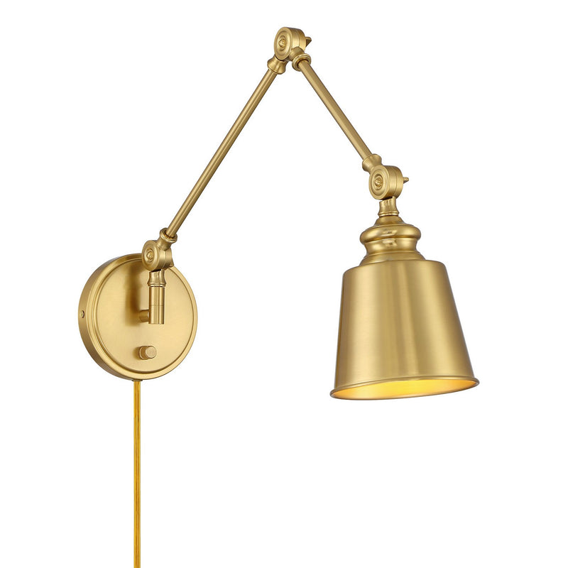 Meridian M90089NB One Light Wall Sconce (Set of 2), Natural Brass