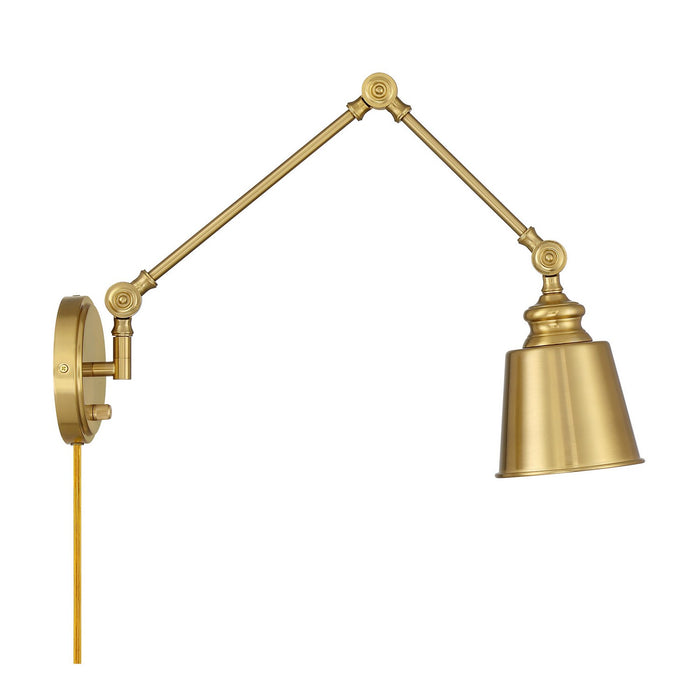 Meridian M90089NB One Light Wall Sconce (Set of 2), Natural Brass
