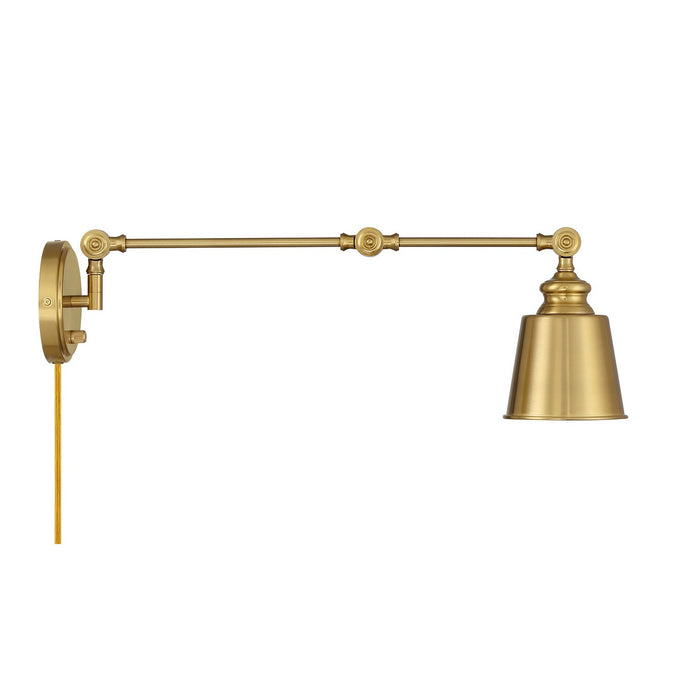 Meridian M90089NB One Light Wall Sconce (Set of 2), Natural Brass