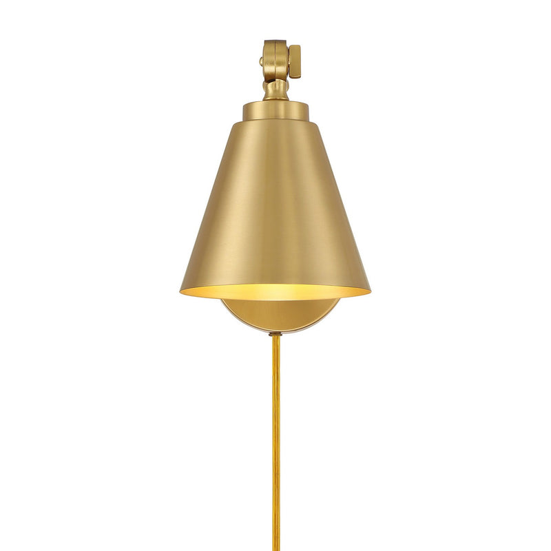 Meridian M90108NB One Light Wall Sconce (Set of 2), Natural Brass