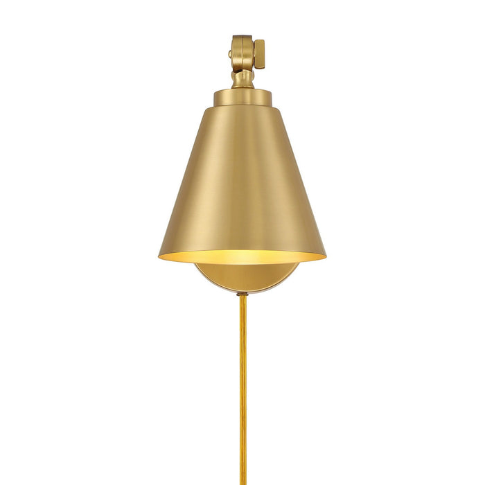 Meridian M90108NB One Light Wall Sconce (Set of 2), Natural Brass