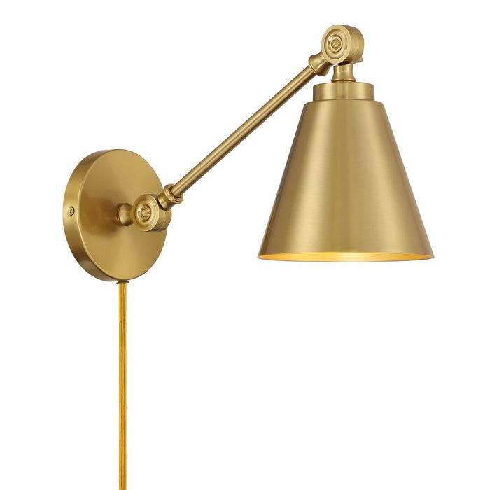 Meridian M90108NB One Light Wall Sconce (Set of 2), Natural Brass