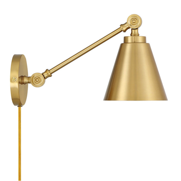 Meridian M90108NB One Light Wall Sconce (Set of 2), Natural Brass