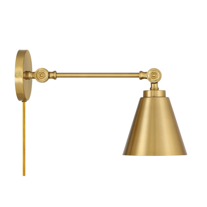 Meridian M90108NB One Light Wall Sconce (Set of 2), Natural Brass